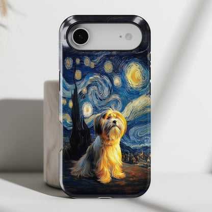The Starry Night Stargazer – Custom Impressionist Pet iPhone Case