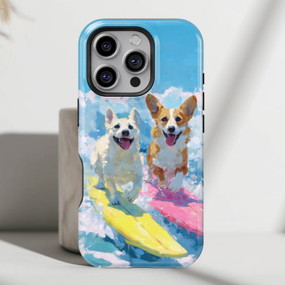 The Summer Surf Dogs – Impasto Action Design iPhone Case