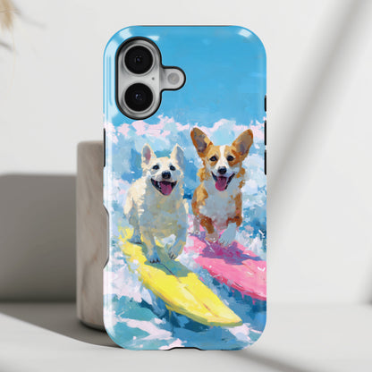 The Summer Surf Dogs – Impasto Action Design iPhone Case