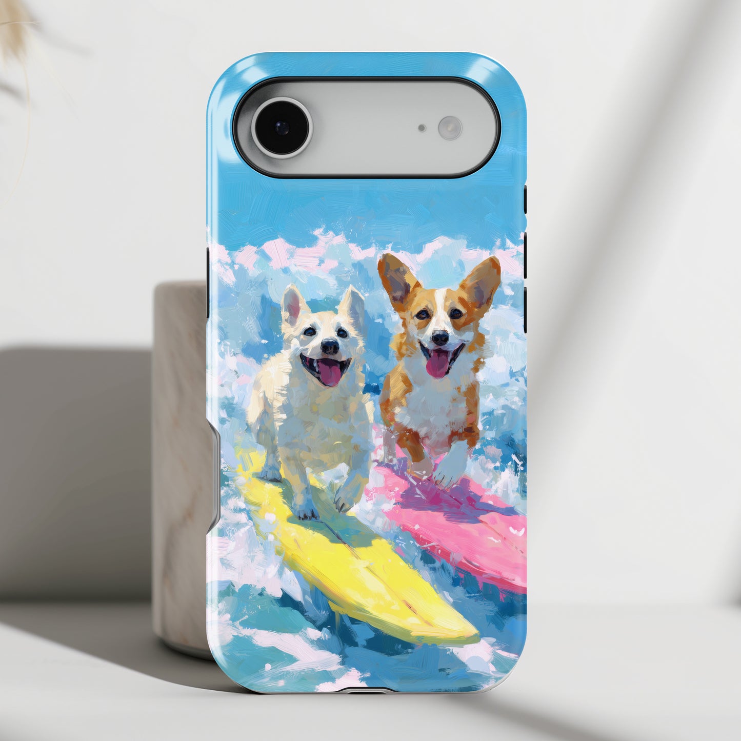 The Summer Surf Dogs – Impasto Action Design iPhone Case