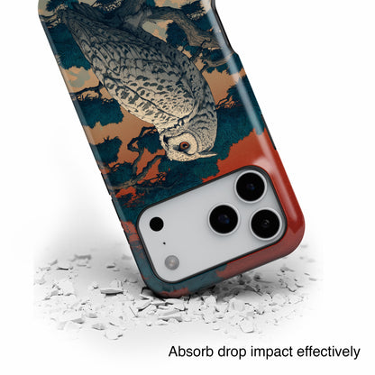 The Sunset Pine – Ukiyo-e Owl Design iPhone Case