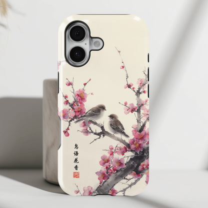 The Sweeping Blossom – Ink Wash Botanical Design iPhone Case