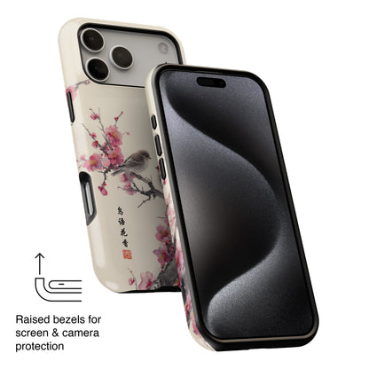 The Sweeping Blossom – Ink Wash Botanical Design iPhone Case