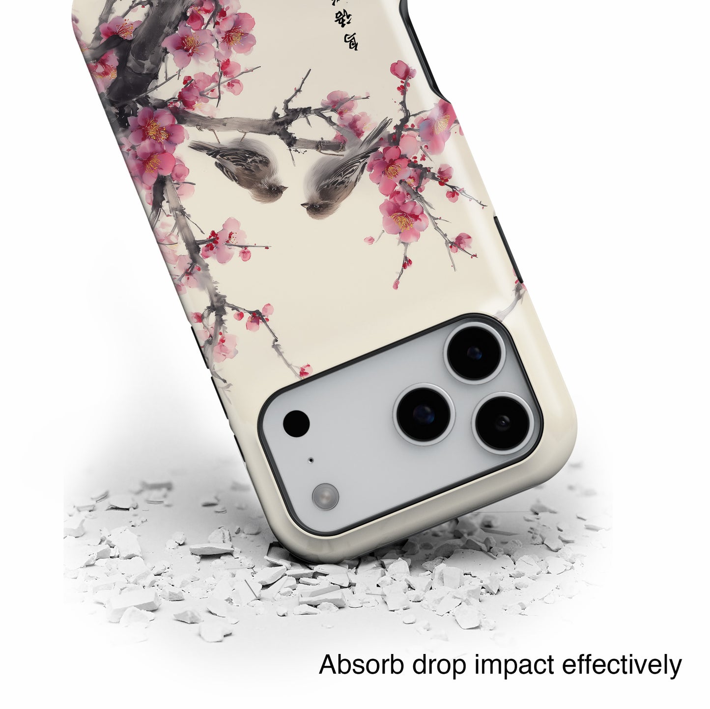 The Sweeping Blossom – Ink Wash Botanical Design iPhone Case