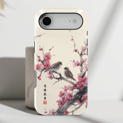The Sweeping Blossom – Ink Wash Botanical Design iPhone Case