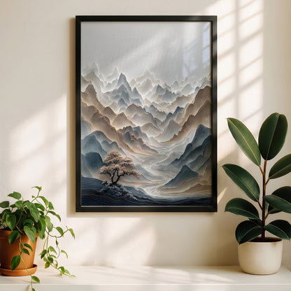 The Sweeping Valley – Sculptural Mountain Design Wall Art
