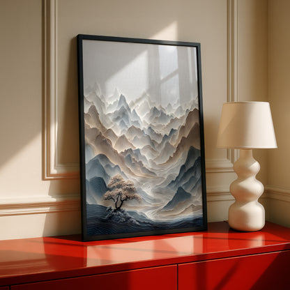 The Sweeping Valley – Sculptural Mountain Design Wall Art