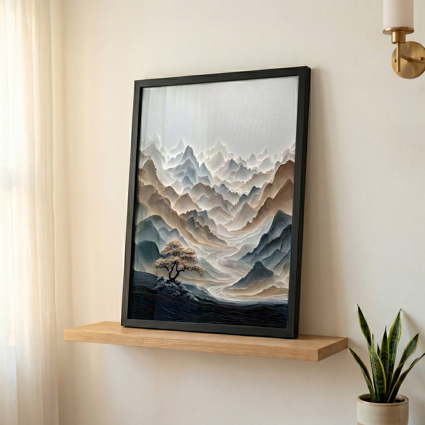 The Sweeping Valley – Sculptural Mountain Design Wall Art