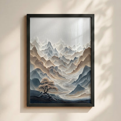 The Sweeping Valley – Sculptural Mountain Design Wall Art