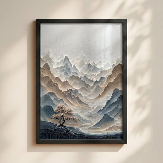 The Sweeping Valley – Sculptural Mountain Design Wall Art