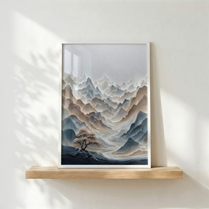 The Sweeping Valley – Sculptural Mountain Design Wall Art