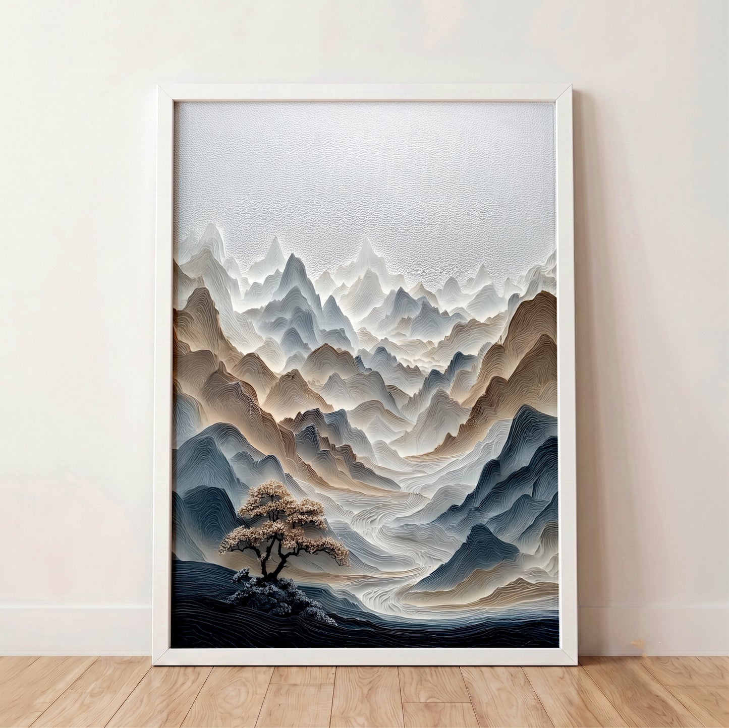 The Sweeping Valley – Sculptural Mountain Design Wall Art