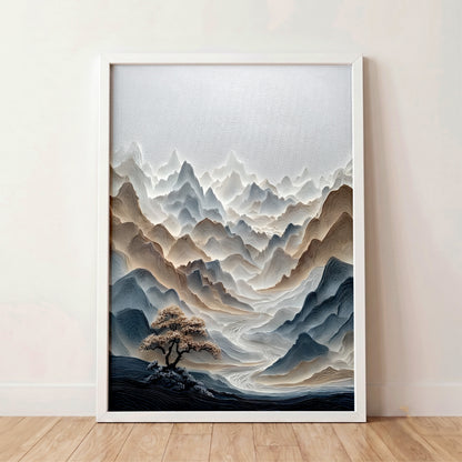 The Sweeping Valley – Sculptural Mountain Design Wall Art