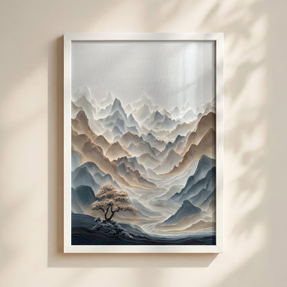 The Sweeping Valley – Sculptural Mountain Design Wall Art