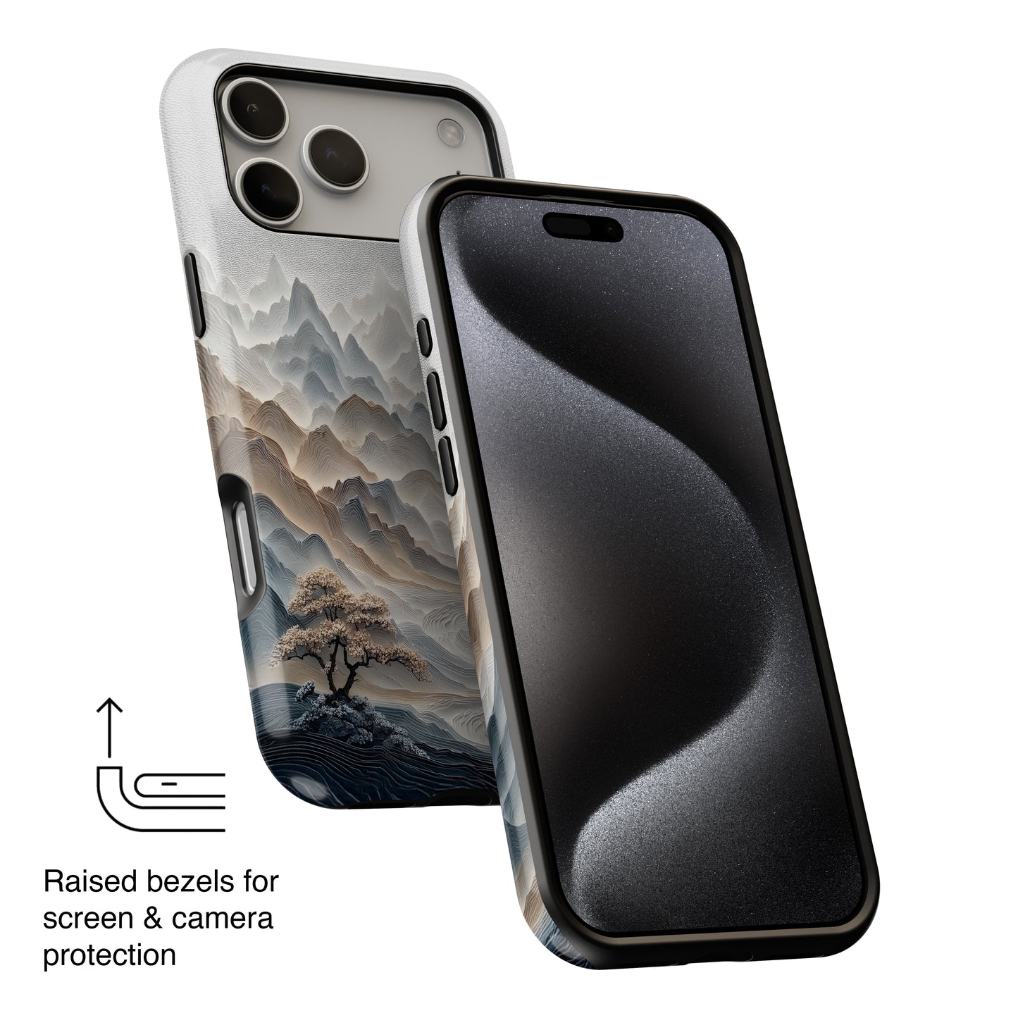 The Sweeping Valley – Sculptural Mountain Design iPhone Case