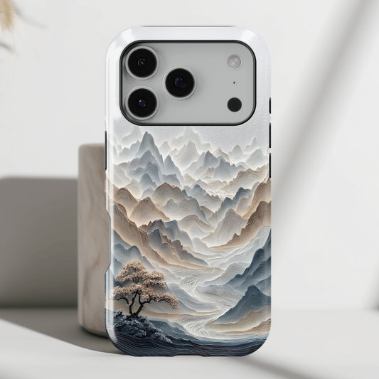 The Sweeping Valley – Sculptural Mountain Design iPhone Case