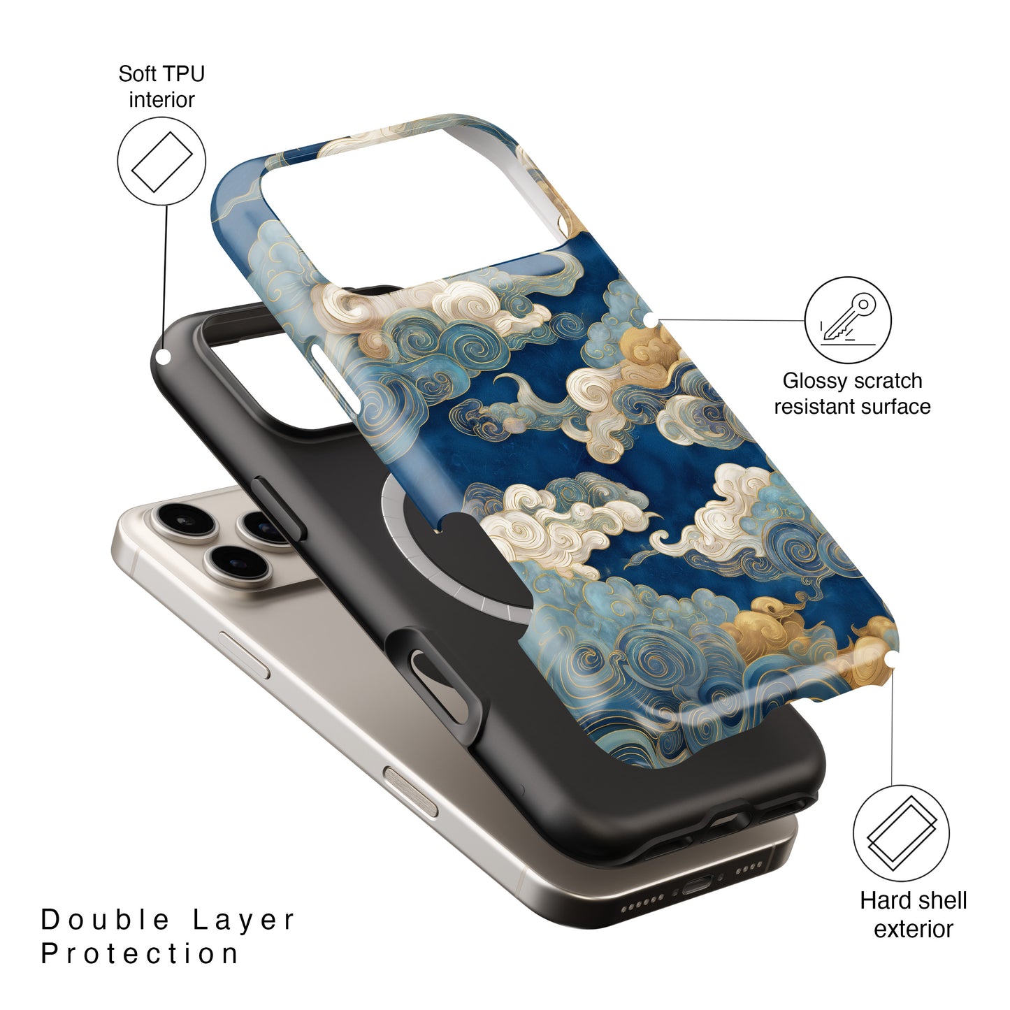 The Twilight Gradient – Celestial Cloud Design iPhone Case