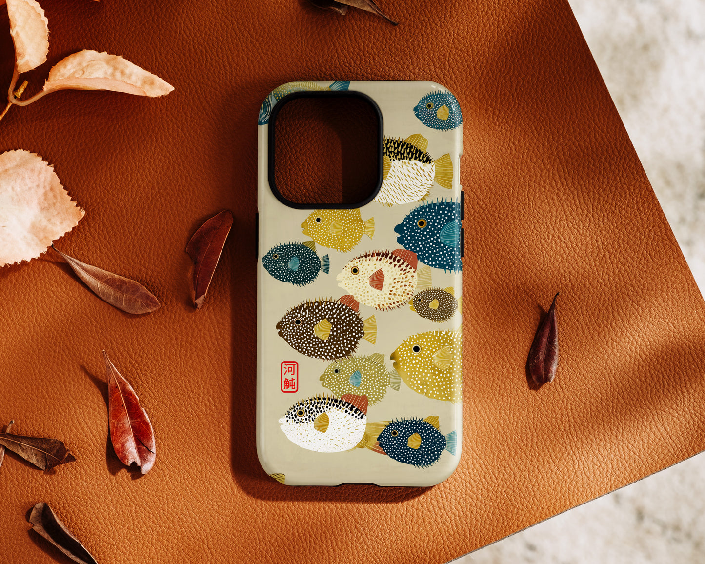 The Vintage Fugu – Retro Pufferfish Design iPhone Case