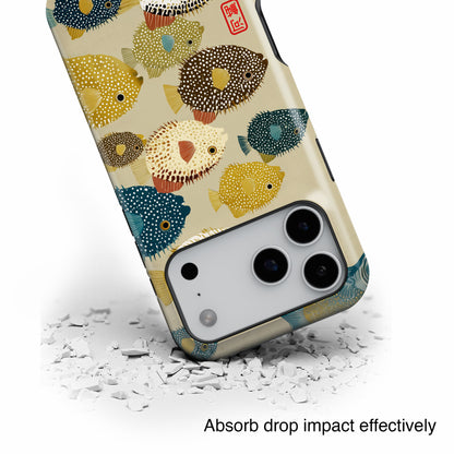 The Vintage Fugu – Retro Pufferfish Design iPhone Case