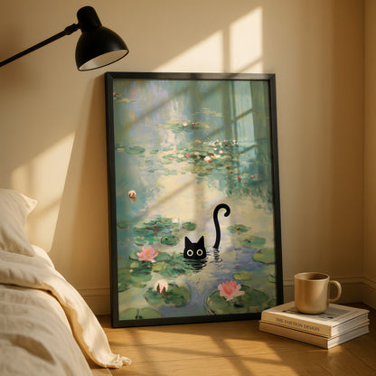 The Water Lily Lurker – Fine Art Parody Design Wall Art