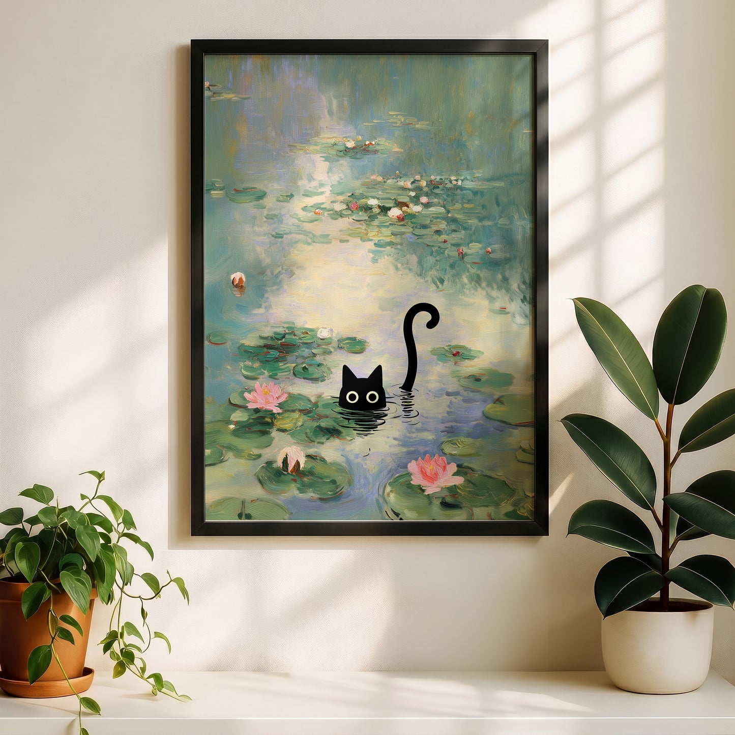 The Water Lily Lurker – Fine Art Parody Design Wall Art