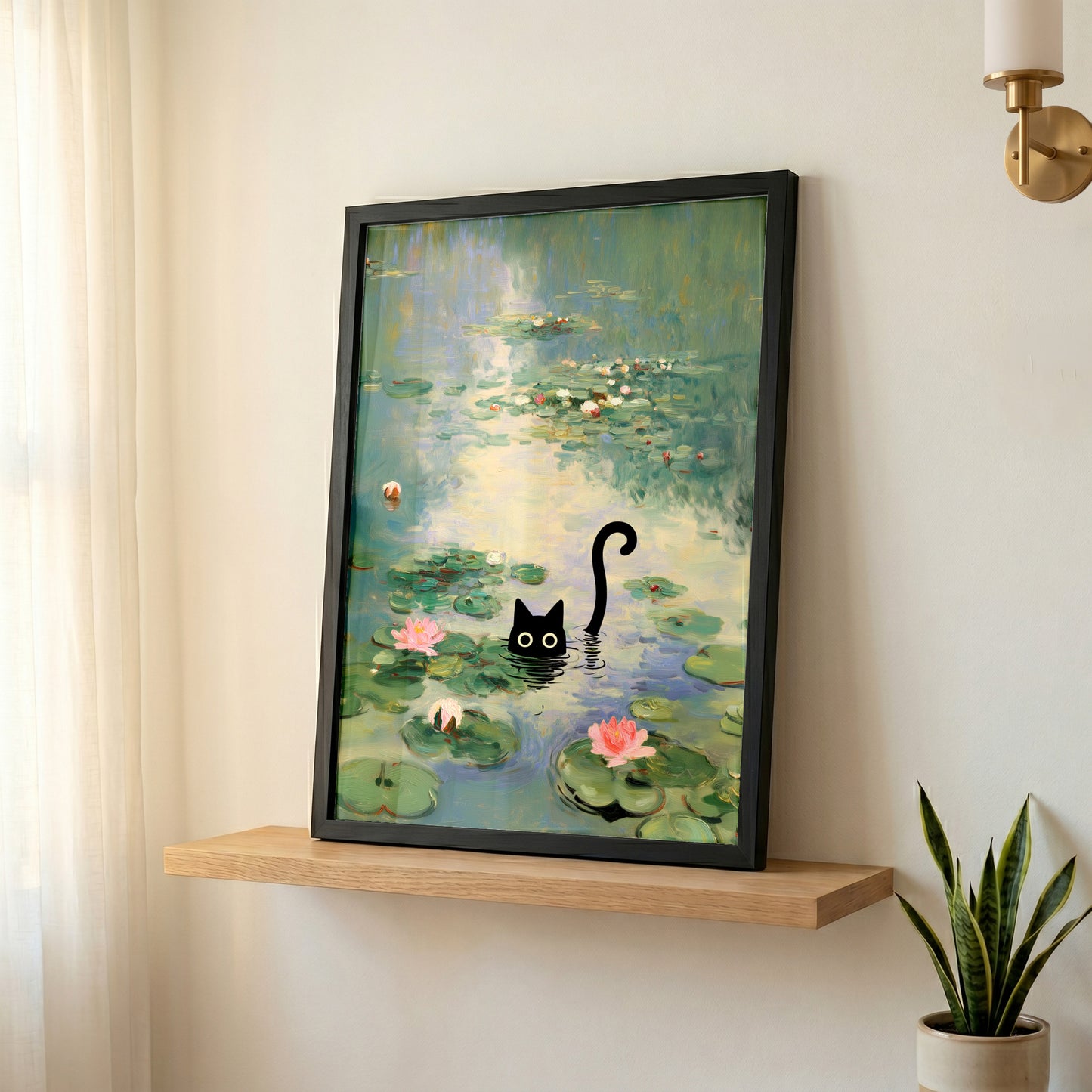 The Water Lily Lurker – Fine Art Parody Design Wall Art