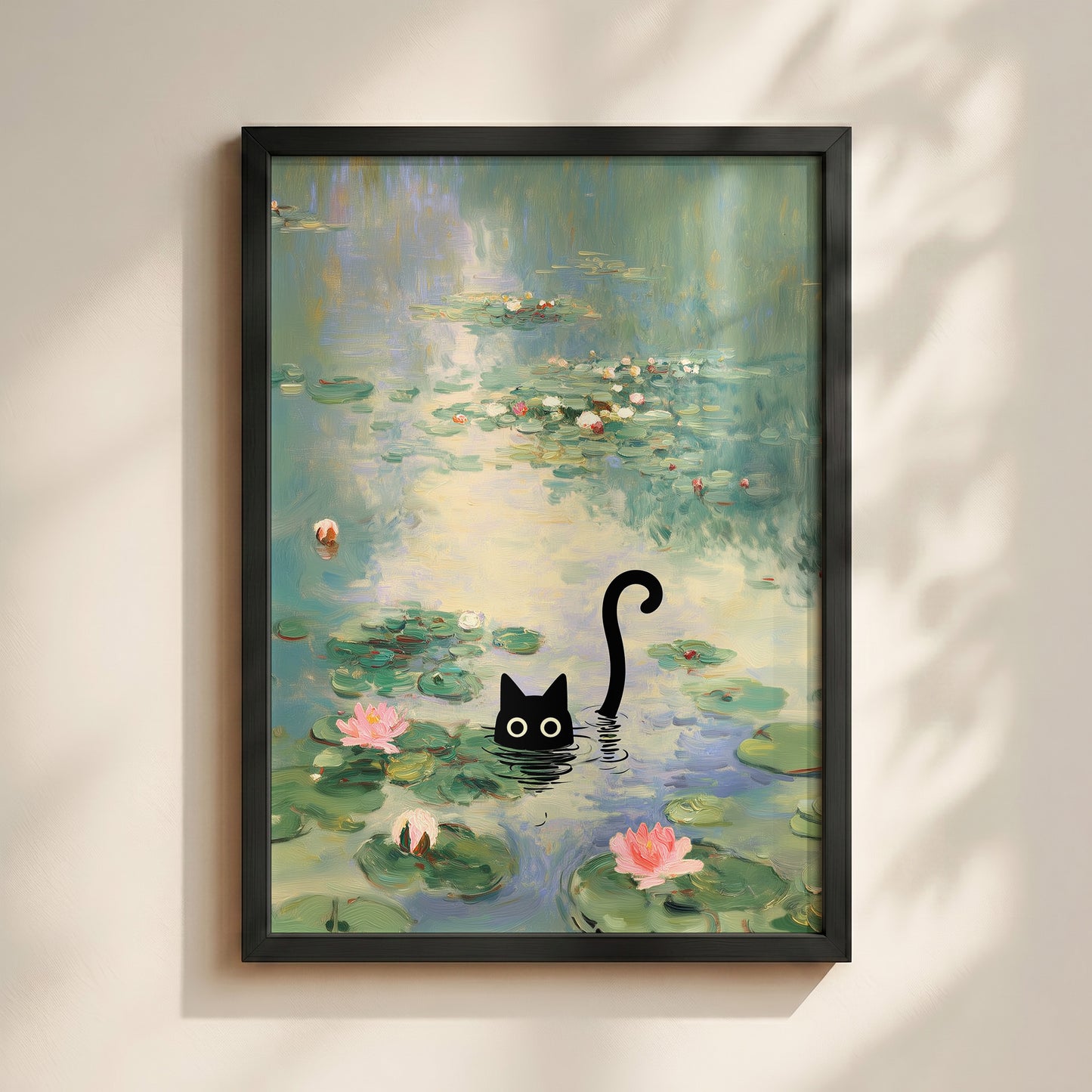 The Water Lily Lurker – Fine Art Parody Design Wall Art