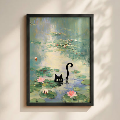 The Water Lily Lurker – Fine Art Parody Design Wall Art