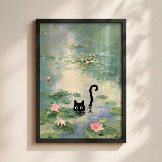 The Water Lily Lurker – Fine Art Parody Design Wall Art