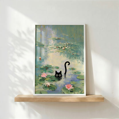 The Water Lily Lurker – Fine Art Parody Design Wall Art