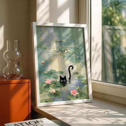 The Water Lily Lurker – Fine Art Parody Design Wall Art