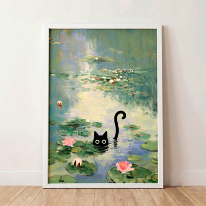 The Water Lily Lurker – Fine Art Parody Design Wall Art