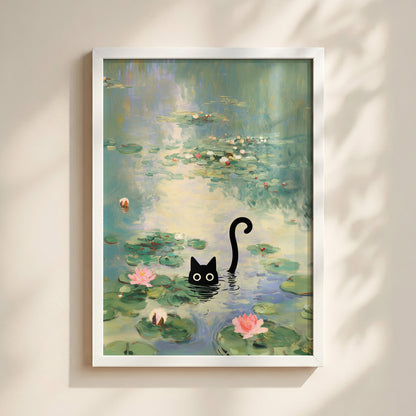 The Water Lily Lurker – Fine Art Parody Design Wall Art