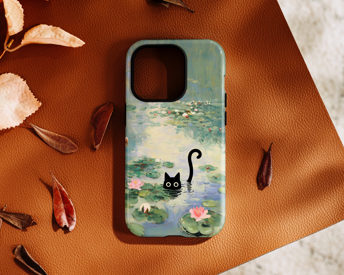 The Water Lily Lurker – Fine Art Parody Design iPhone Case