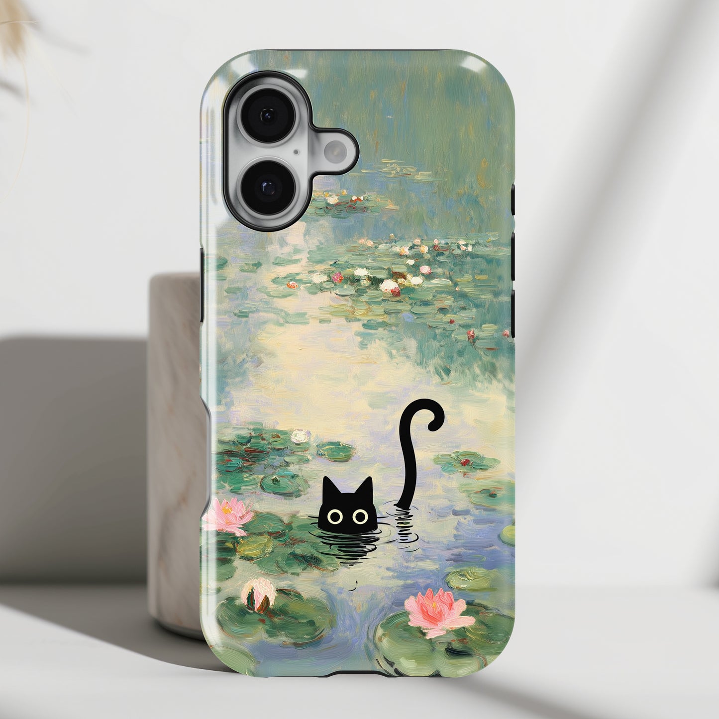 The Water Lily Lurker – Fine Art Parody Design iPhone Case