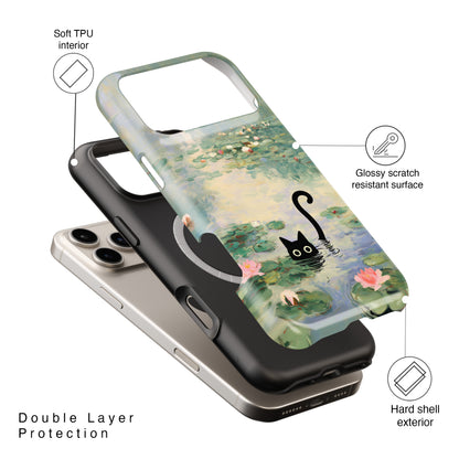 The Water Lily Lurker – Fine Art Parody Design iPhone Case