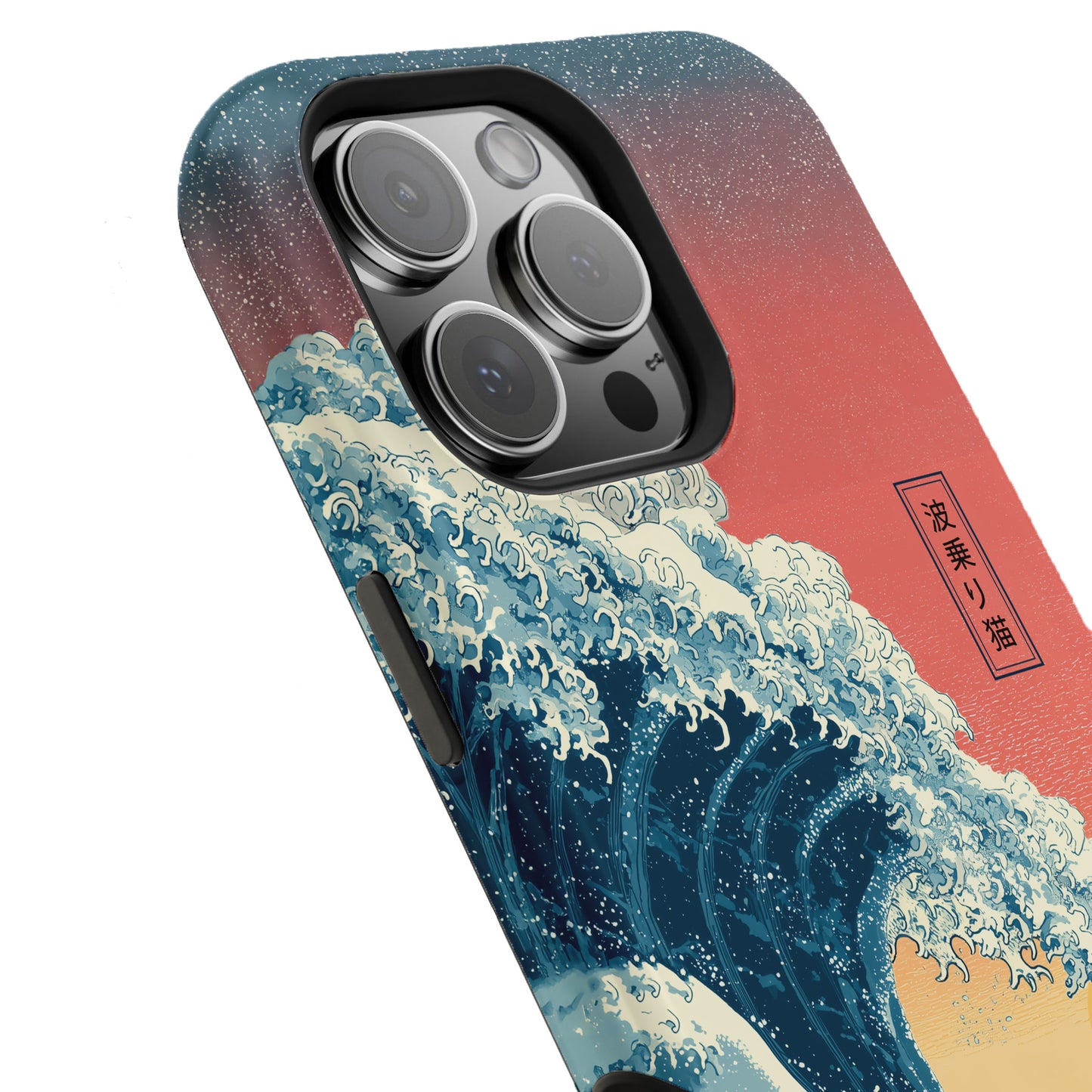The Wave-Riding Neko – Sunset Surfer Case Design iPhone Case