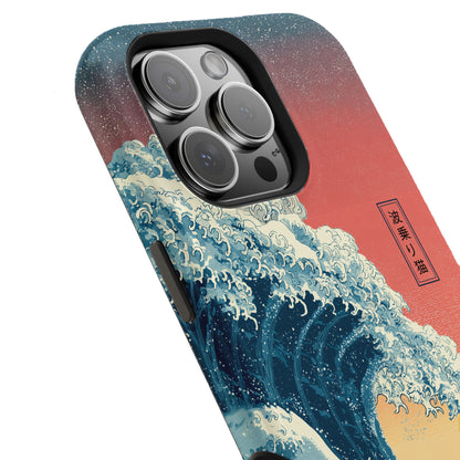 The Wave-Riding Neko – Sunset Surfer Case Design iPhone Case