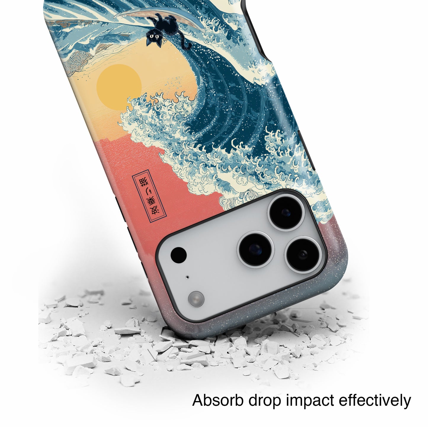The Wave-Riding Neko – Sunset Surfer Case Design iPhone Case