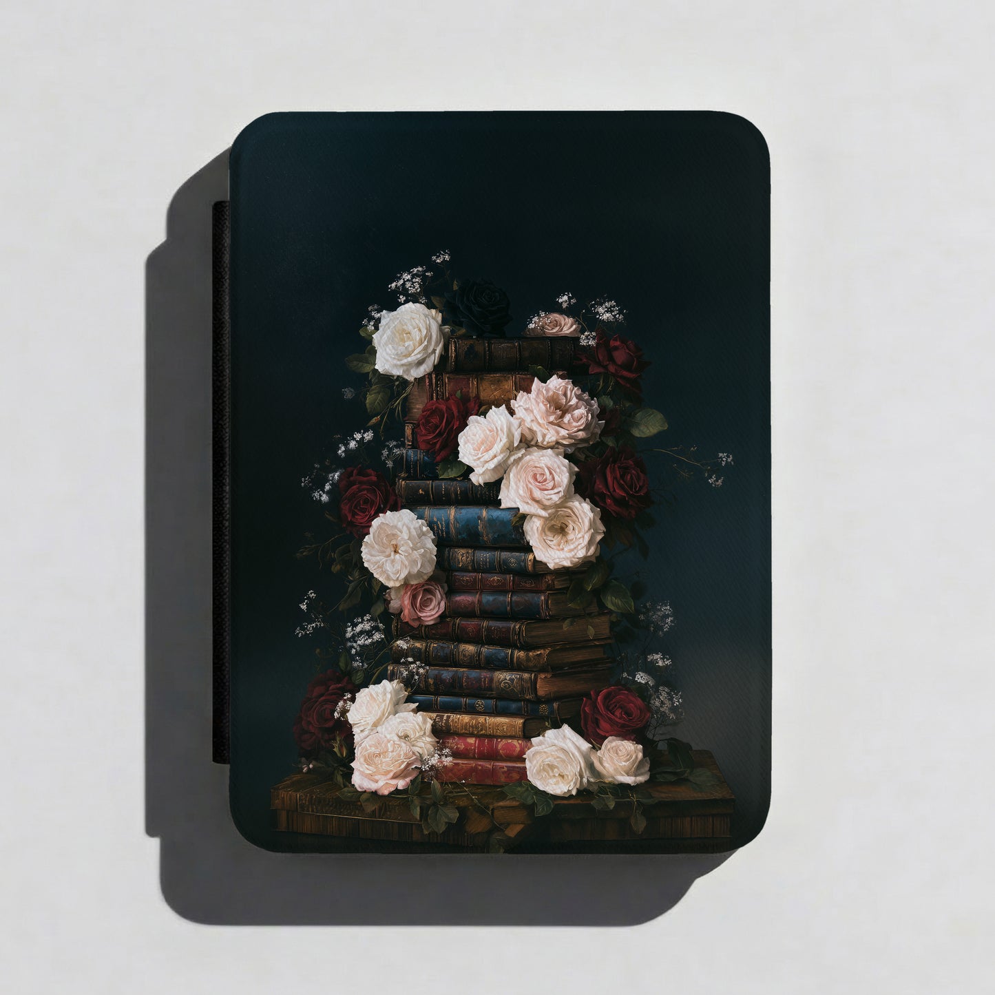 The Antiquarian's Canvas – Vintage Dark Academia Floral Design Kindle Case