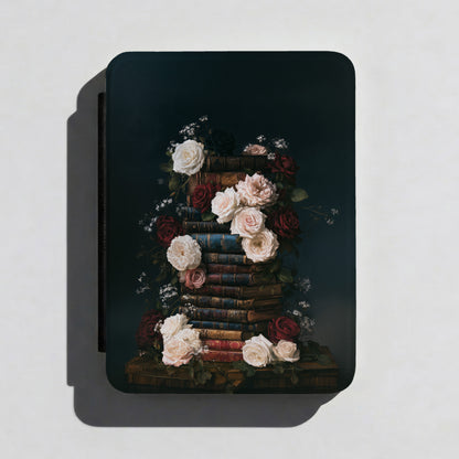 The Antiquarian's Canvas – Vintage Dark Academia Floral Design Kindle Case