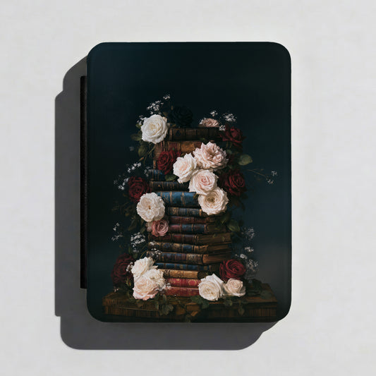 The Antiquarian's Canvas – Vintage Dark Academia Floral Design Kindle Case
