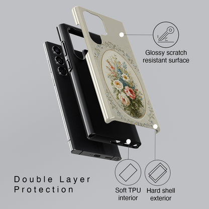 The Classic Rose Cameo – Vintage Floral Design Phone Case for Galaxy S series Phones