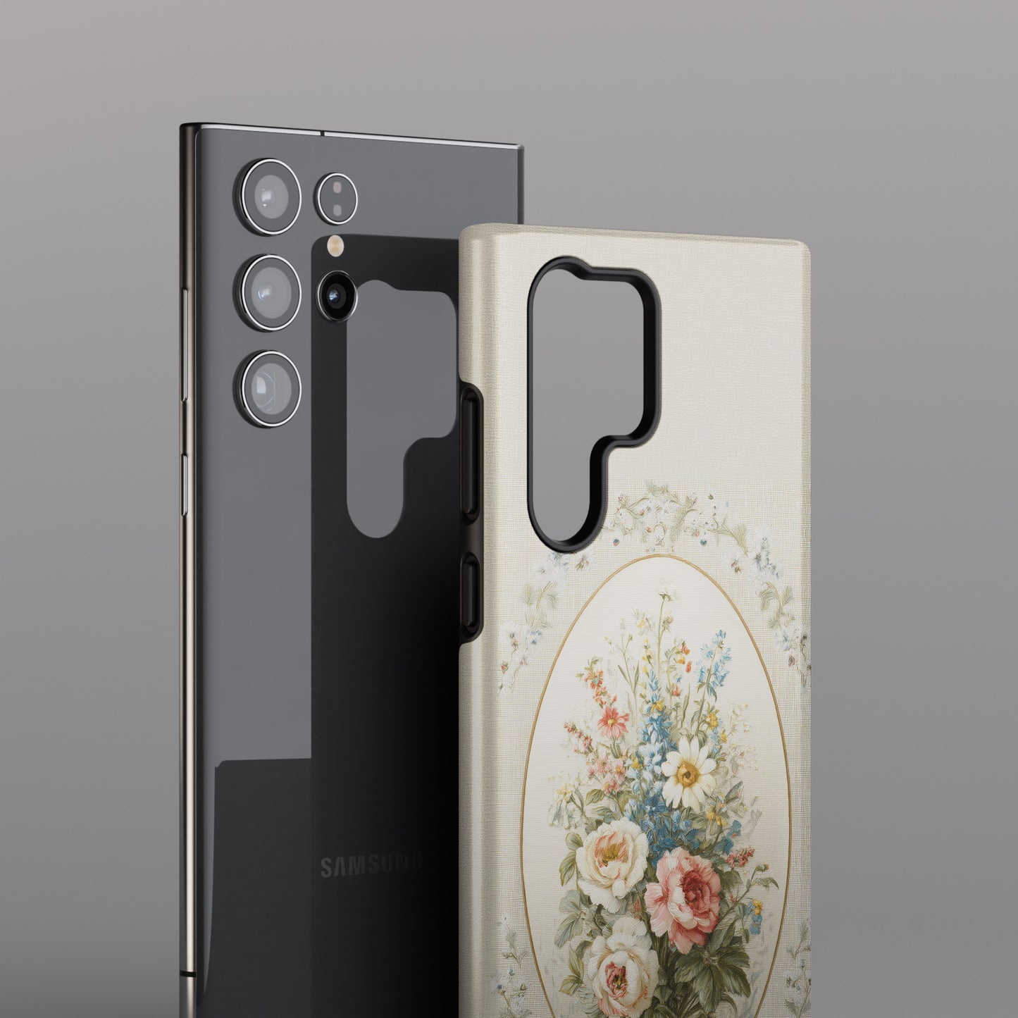 The Classic Rose Cameo – Vintage Floral Design Phone Case for Galaxy S series Phones