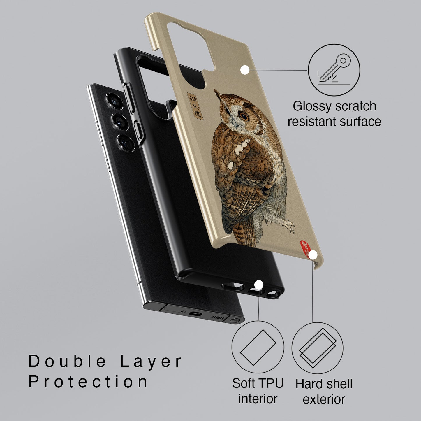 The Classic Scholar – Vintage Owl Design Phone Case for Galaxy S series Phones