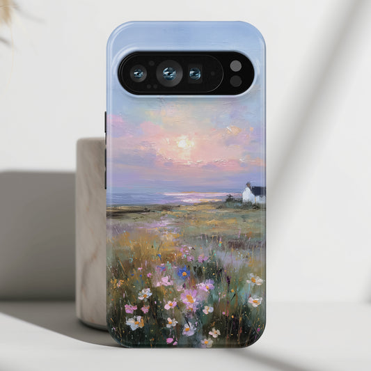 The Coastal Cottage – Impressionist Landscape Design Phone Case for Google Pixel
