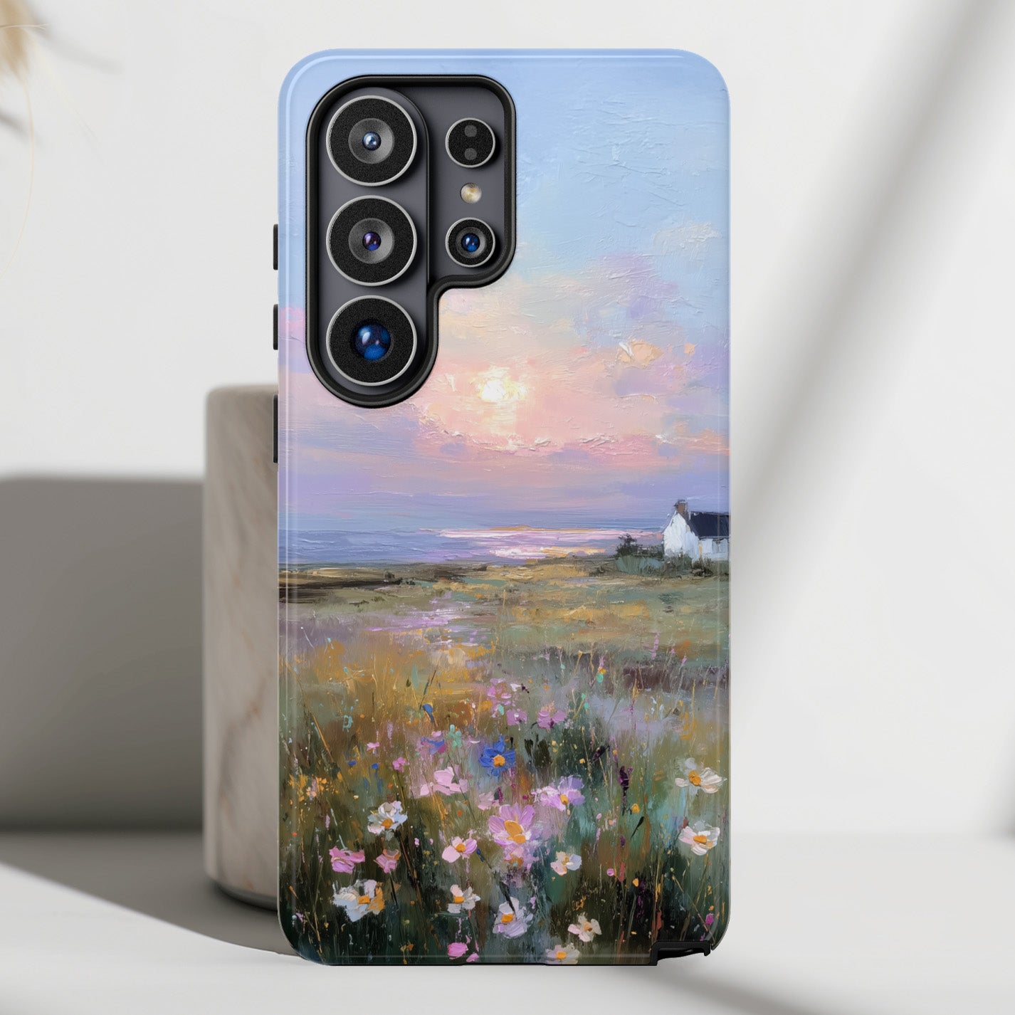 The Coastal Cottage – Impressionist Landscape Design Phone Case for Galaxy S series Phones