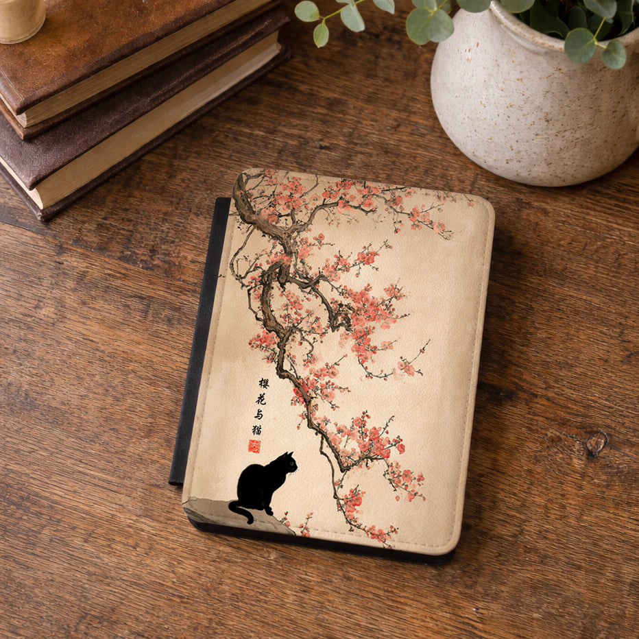 The Contemplative Cat – Traditional Ink Wash Kindle Case