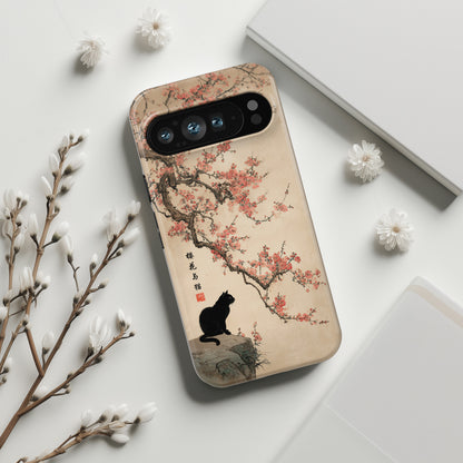 The Contemplative Cat – Traditional Ink Wash Design Phone Case for Google Pixel
