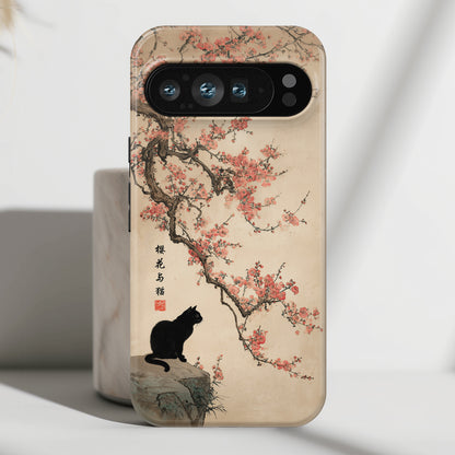 The Contemplative Cat – Traditional Ink Wash Design Phone Case for Google Pixel